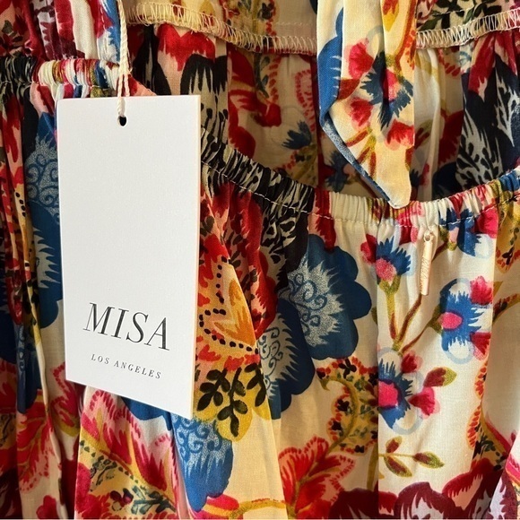 NWT MISA LOS ANGELES Honor Floral‎ Mini Dress Open Back Shift Pink Blue Size XS - Picture 13 of 16